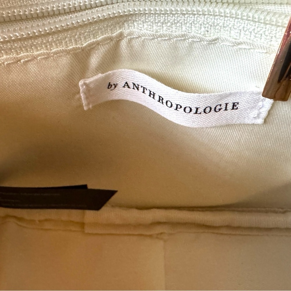 Anthropologie White Mini Top Handle Crossbody Bag – Gold Hardware - Picture 10 of 16